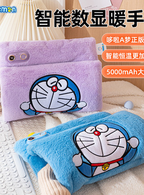 卡通哆啦A梦毛绒充电暖水袋石墨烯usb充电防爆恒温电暖手袋