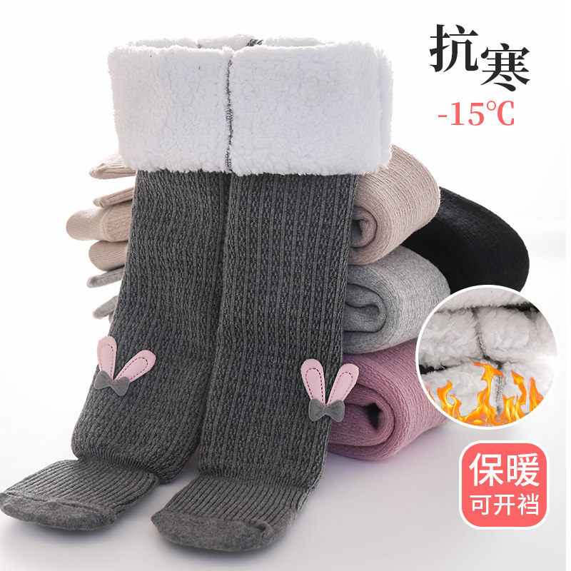 儿童打底裤冬款儿童打底袜女宝加绒加厚外穿连裤袜特厚云朵绒裤袜