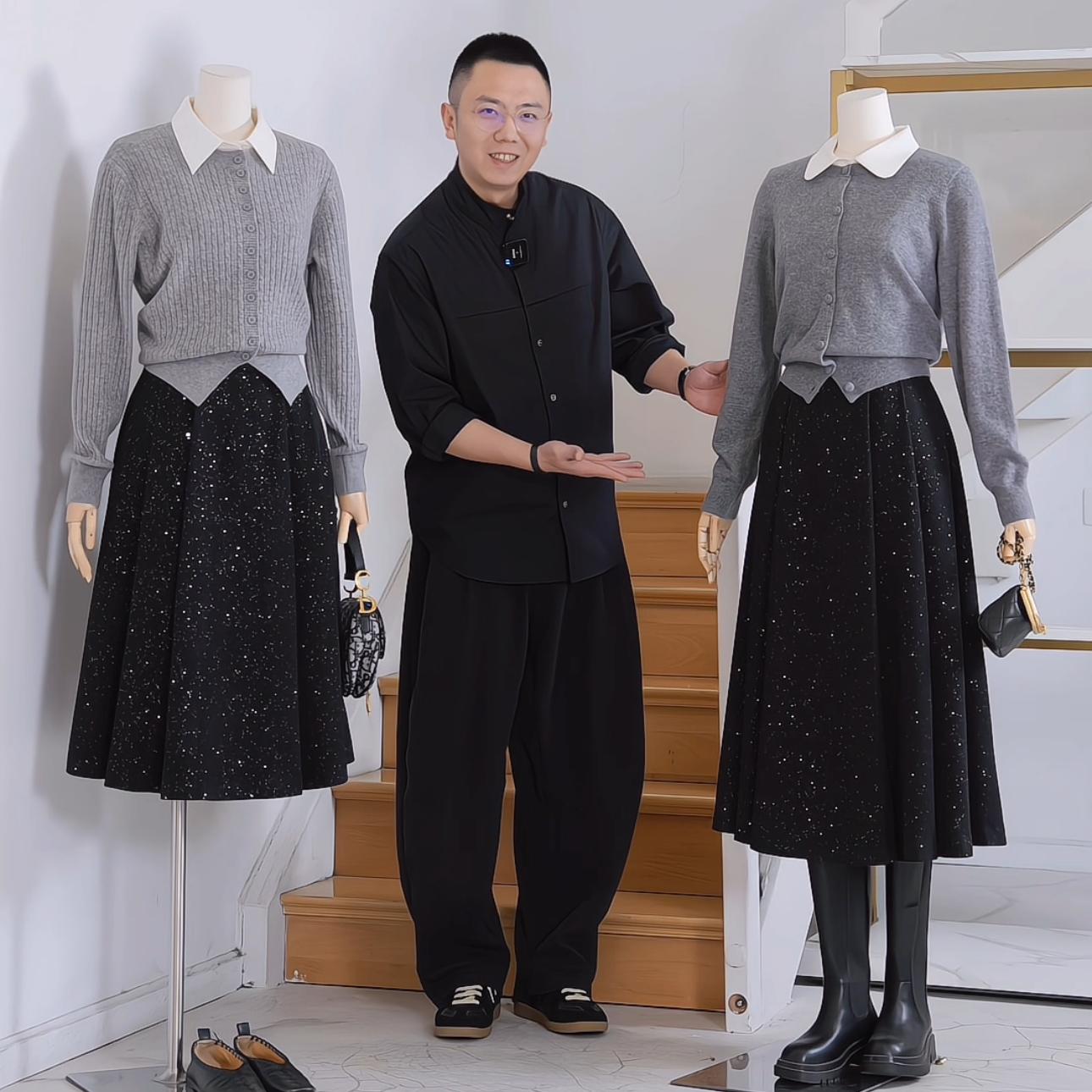 星空裙半身裙显瘦伞裙赫本风