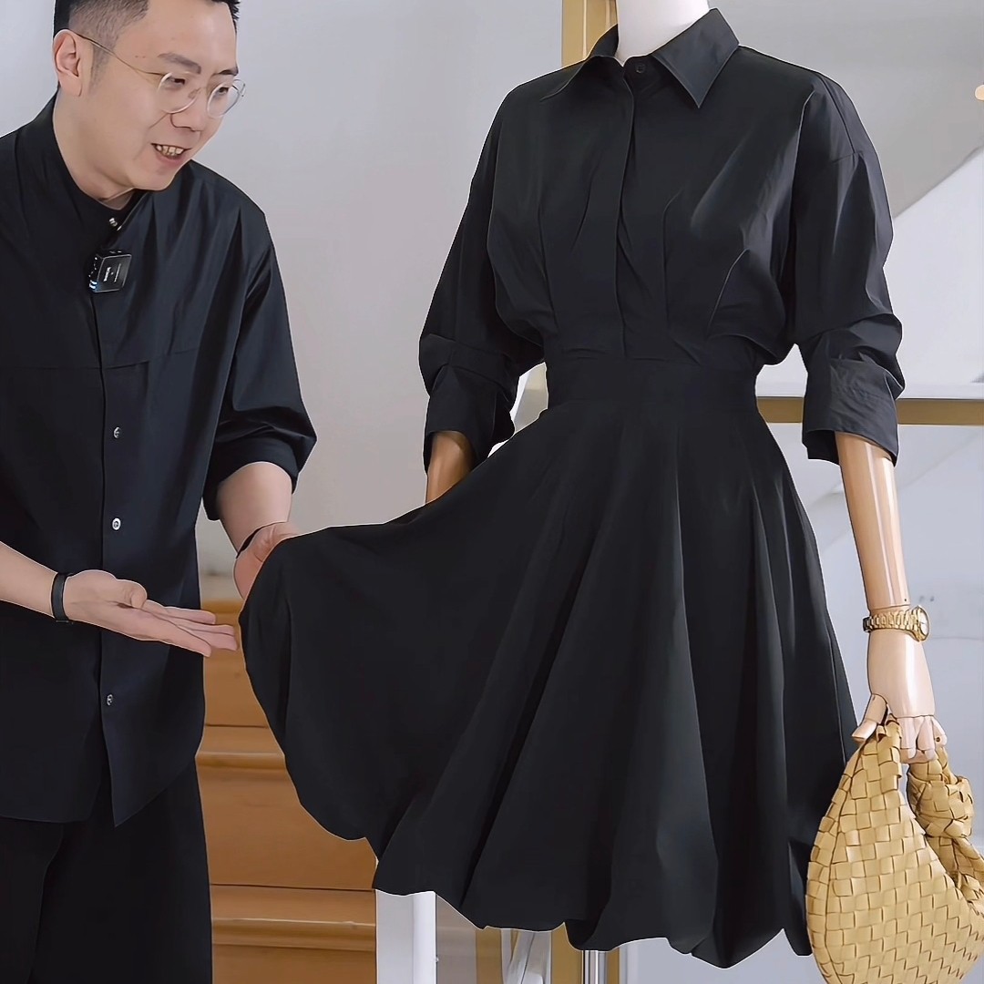 杰唯卡 一眼心动黑色花苞收腰连衣裙2026春季新款减龄可爱公主裙,女装/女士精品,连衣裙,淘宝优惠券,粉丝福利购,淘宝优惠卷