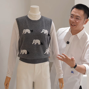 百搭小象背心 针织马甲女2025秋冬新款 杰唯卡 复古风显瘦宽松无袖