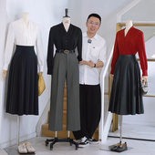 新款 杰唯卡 女2026春季 通勤v领衬衫 设计感小众上衣职业衬衣女 法式