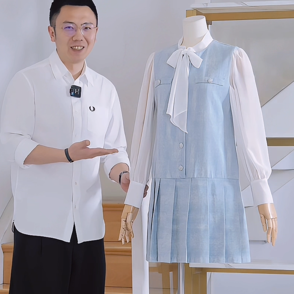 法式减龄无袖牛仔背心裙