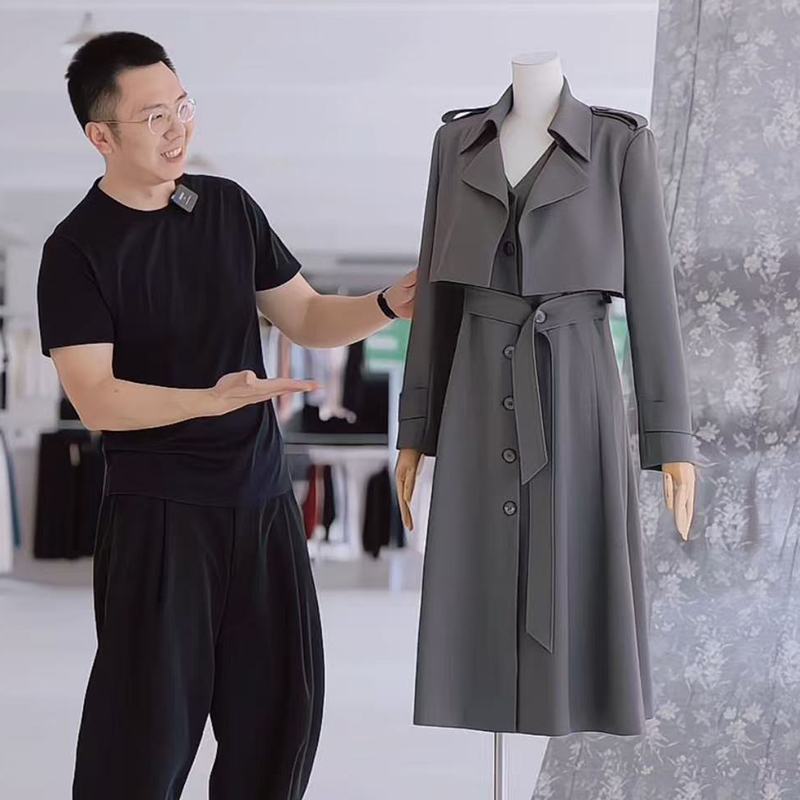 气质两件套风衣连衣裙