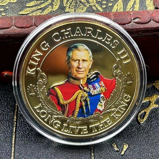 新品英国国王登基纪念币君王查尔斯三世金银币纪念章硬币送礼收藏