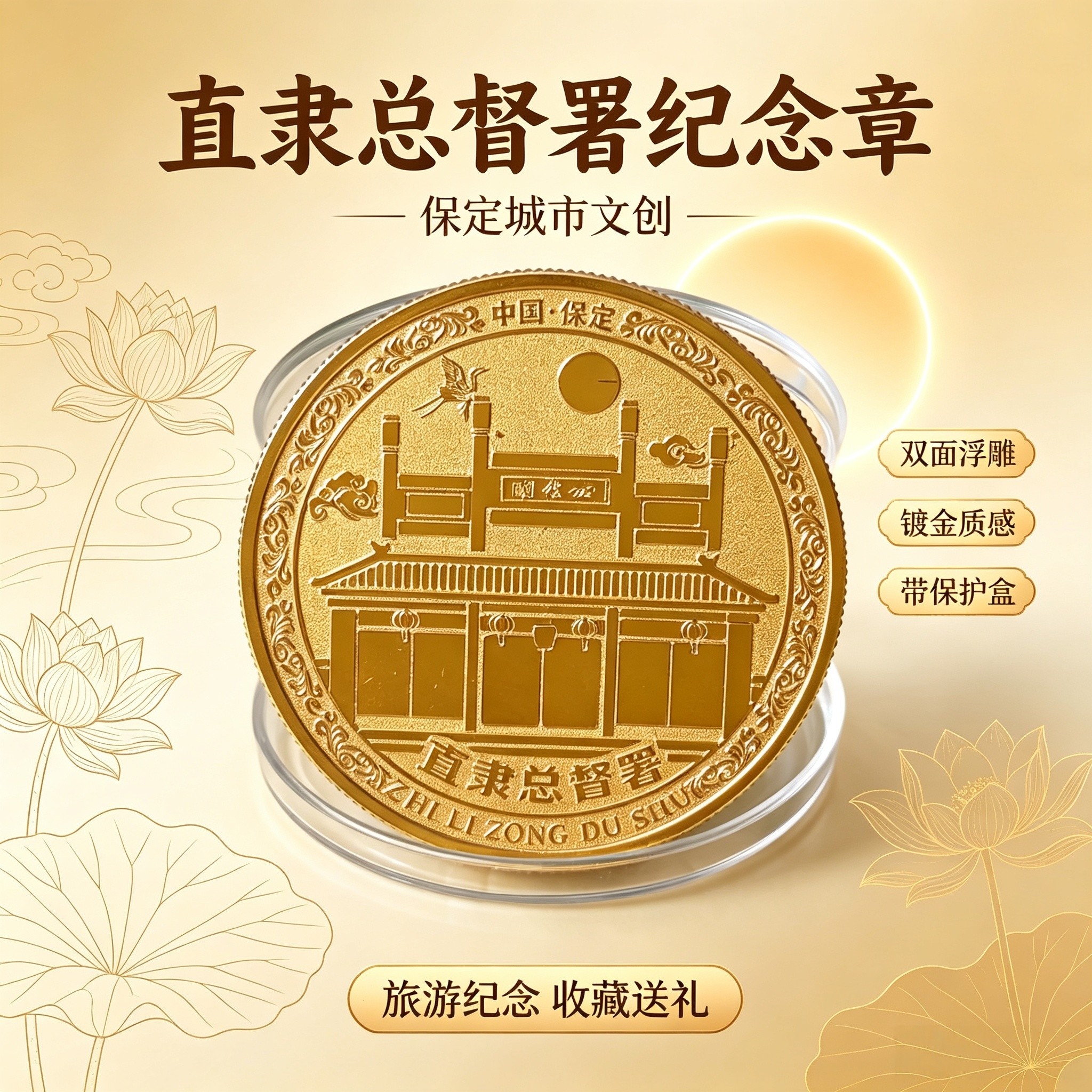 保定直隶总督署双面纪念章御制戒石铭诗文纪念币河北文创旅游收藏