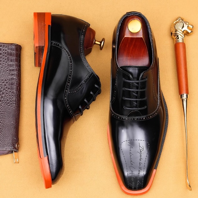 阿斯顿名爵英伦头层牛皮正装皮鞋