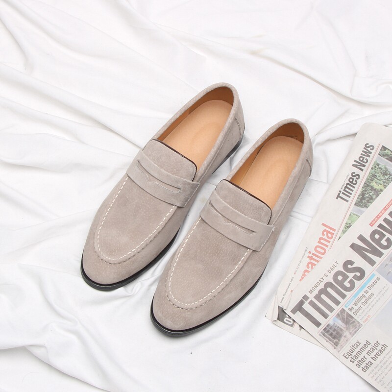 포인티드 가죽구두 가을 트렌디한 남성 슬립온 로퍼 가죽 통기성 좋은 영국 헤어스타일리스트 가죽구두 슬립온 비니슈즈