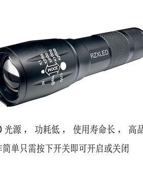 led可调焦254NM265NM270NM298NM300NM305NM310NM紫外强光UV手电筒