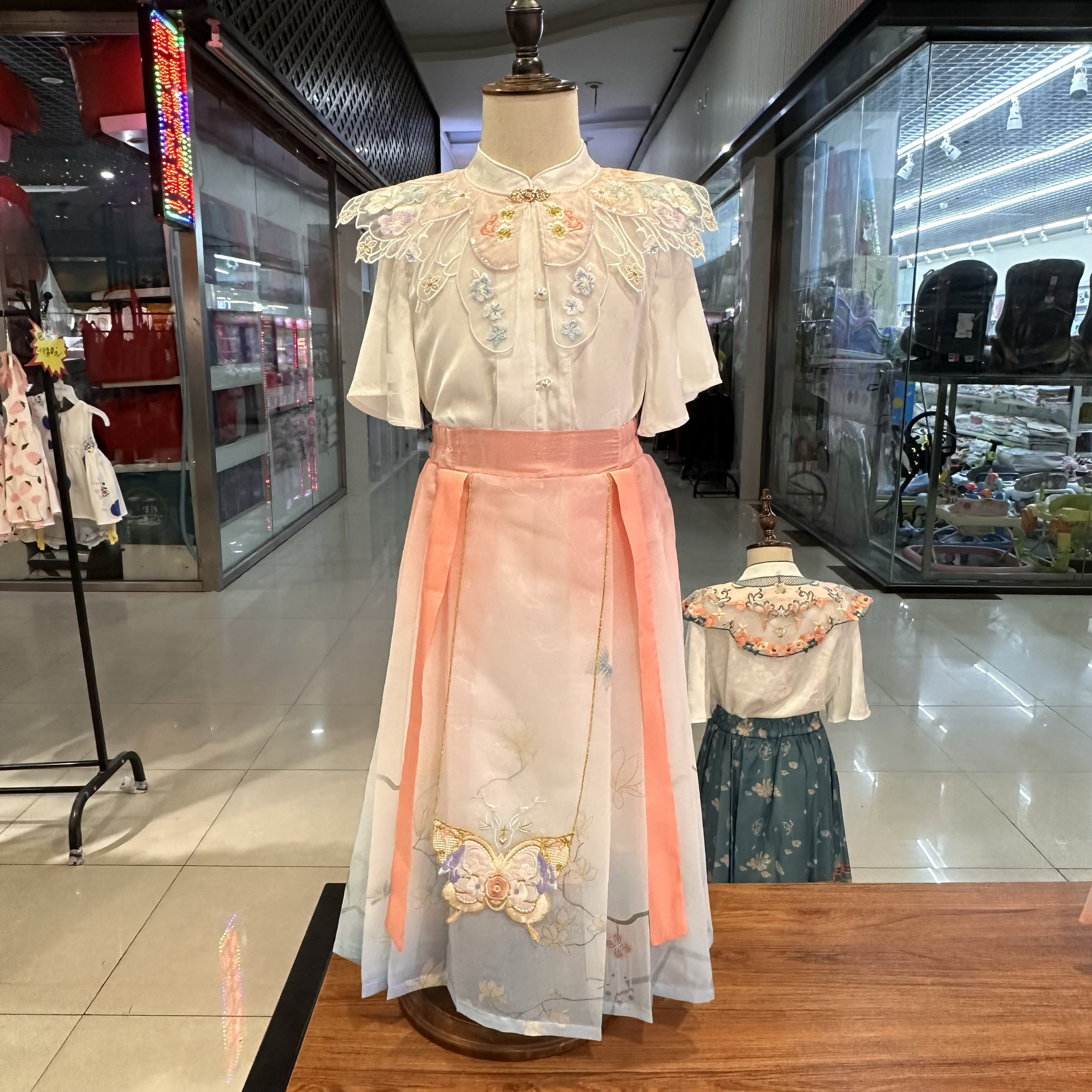 女童汉服裙马面裙套裙茜曼语2024夏季新款超仙儿俩件国风中式裙