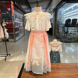 女童汉服裙马面裙套裙茜曼语2024夏季新款超仙儿俩件国风中式裙