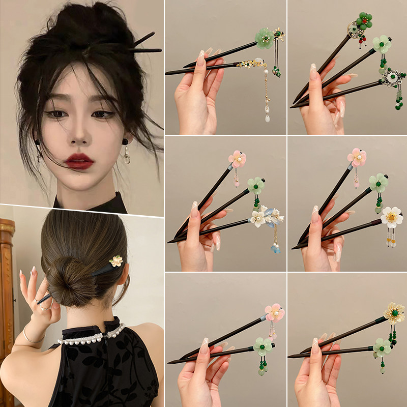 新中式古风发簪木质流苏步摇簪子盘发神器2025新款高级感日常头饰,饰品/流行首饰/时尚饰品新,发饰,淘宝优惠券,粉丝福利购,淘宝优惠卷