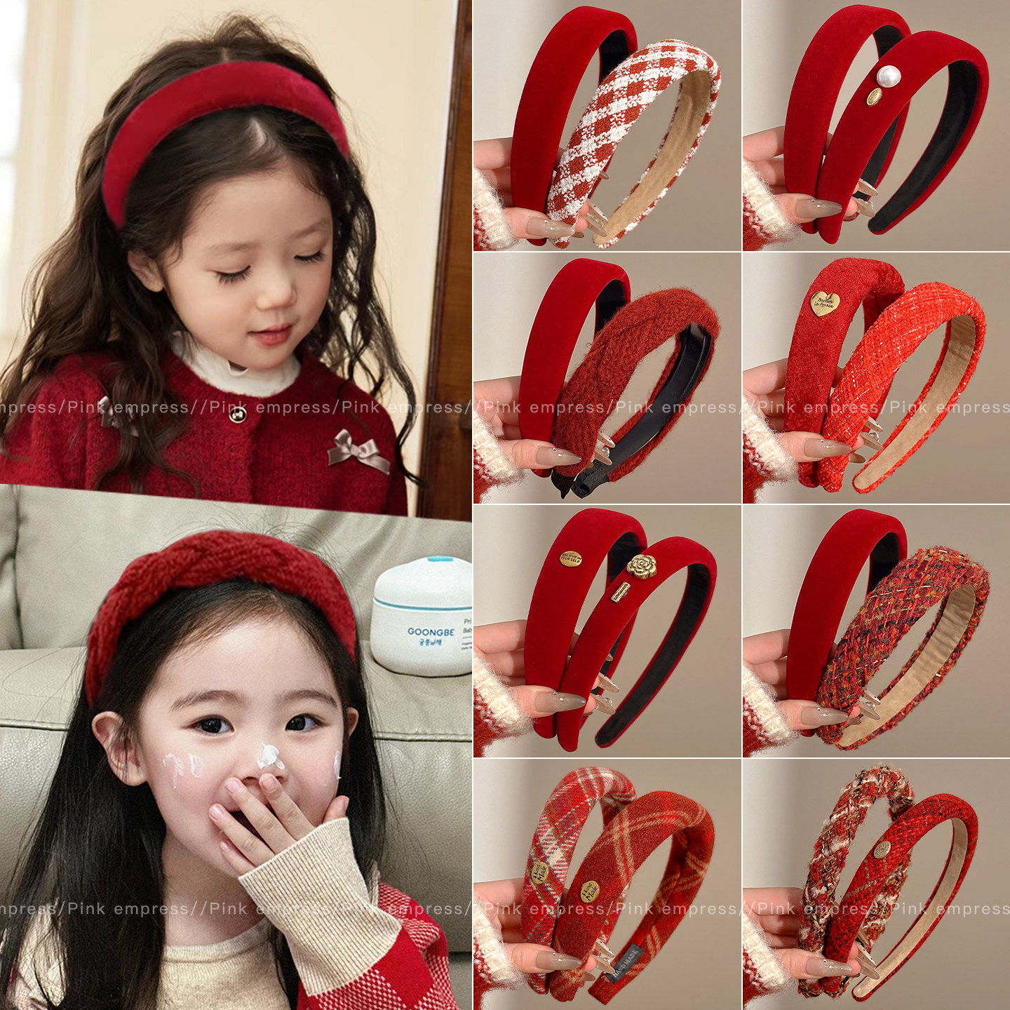 儿童新年红色发箍2025新款女童高颅顶压发头箍头饰女孩不勒头发卡,饰品/流行首饰/时尚饰品新,发饰,淘宝优惠券,粉丝福利购,淘宝优惠卷