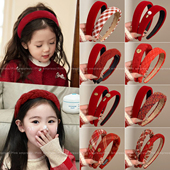 儿童新年红色发箍2025新款 女童高颅顶压发头箍头饰女孩不勒头发卡