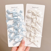 10个装 芭蕾风蝴蝶结发夹女双马尾对夹碎发刘海夹子头饰边夹侧边