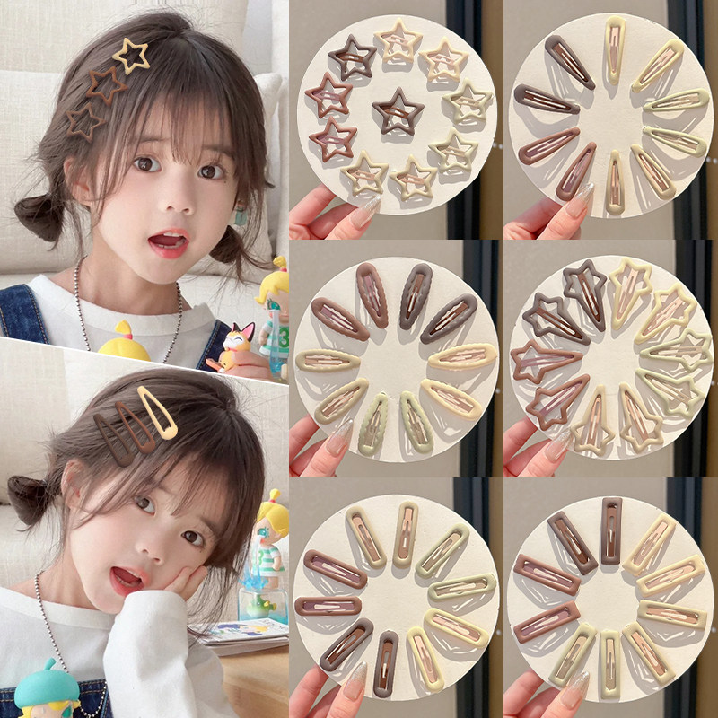 儿童美拉德发夹边夹女童侧边刘海碎发bb夹女孩可爱一字夹发卡头饰