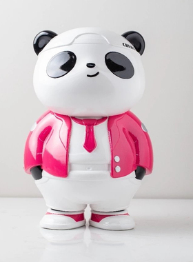 35cm高原创耍嘟嘟熊猫盲盒玻璃钢材质