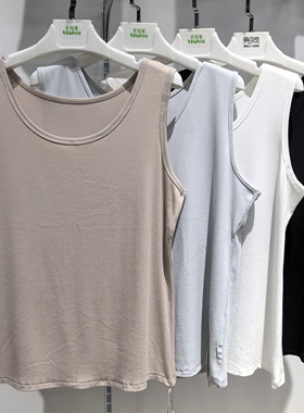 英琪娜B511圆领螺纹条背心女春夏内搭外穿无袖吊带 透气打底大码