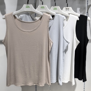 透气打底大码 英琪娜B511圆领螺纹条背心女春夏内搭外穿无袖 吊带