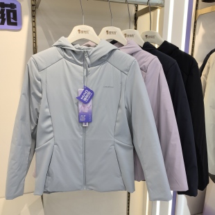 猫有范B888女士超轻弹弹衣绵羊毛连帽棉服冬弹力修身显瘦保暖外套