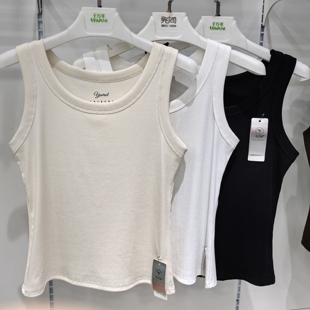 英琪娜A1225春夏螺纹棉内搭背心女修身显瘦圆领无袖吊带打底上衣