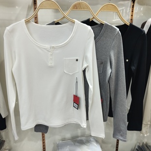 T恤秋衣 女磨毛内搭长袖 苏珊芬妮798秋冬新款 舒棉绒纯色圆领打底衫