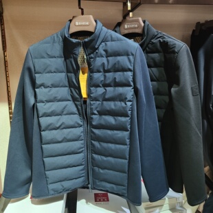 立领商务夹克羽绒服百搭休闲外套棉服冬 雕刻大师2577羽绒拼接男士