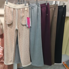 樱花裤25006秋冬新款女加绒加厚休闲裤高腰显瘦窄版阔腿裤直筒裤