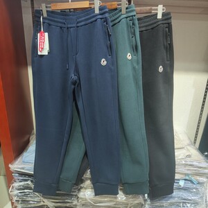 鹿皮绒秋冬新款男士防风裤自发热高腰一体加绒加厚冲风裤卫裤2386