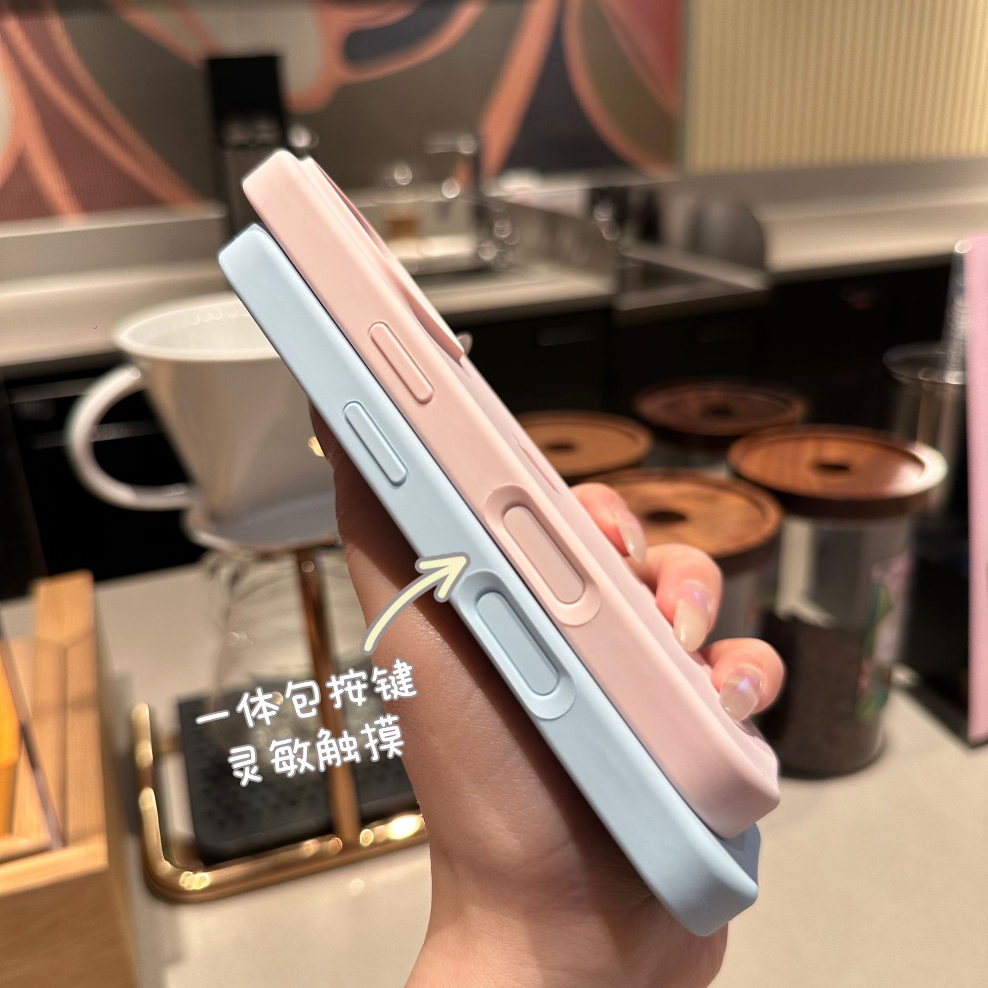 简约纯色液态适用iphone17手机壳带ai按键16ProMax苹果15保护套14