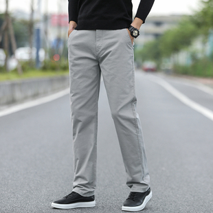 秋季休闲裤男宽松男裤中年大码爸爸男装长裤商务西裤男士直筒裤子