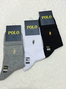 POLO2991 cotton thể thao ống chải bông khử mùi mồ hôi nam mùa xuân và mùa hè vớ cotton nam vớ - Vớ thể thao