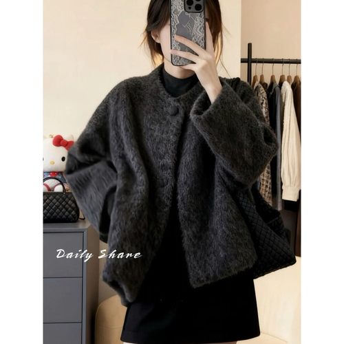 秋冬加厚羊毛呢外套女小个子新款