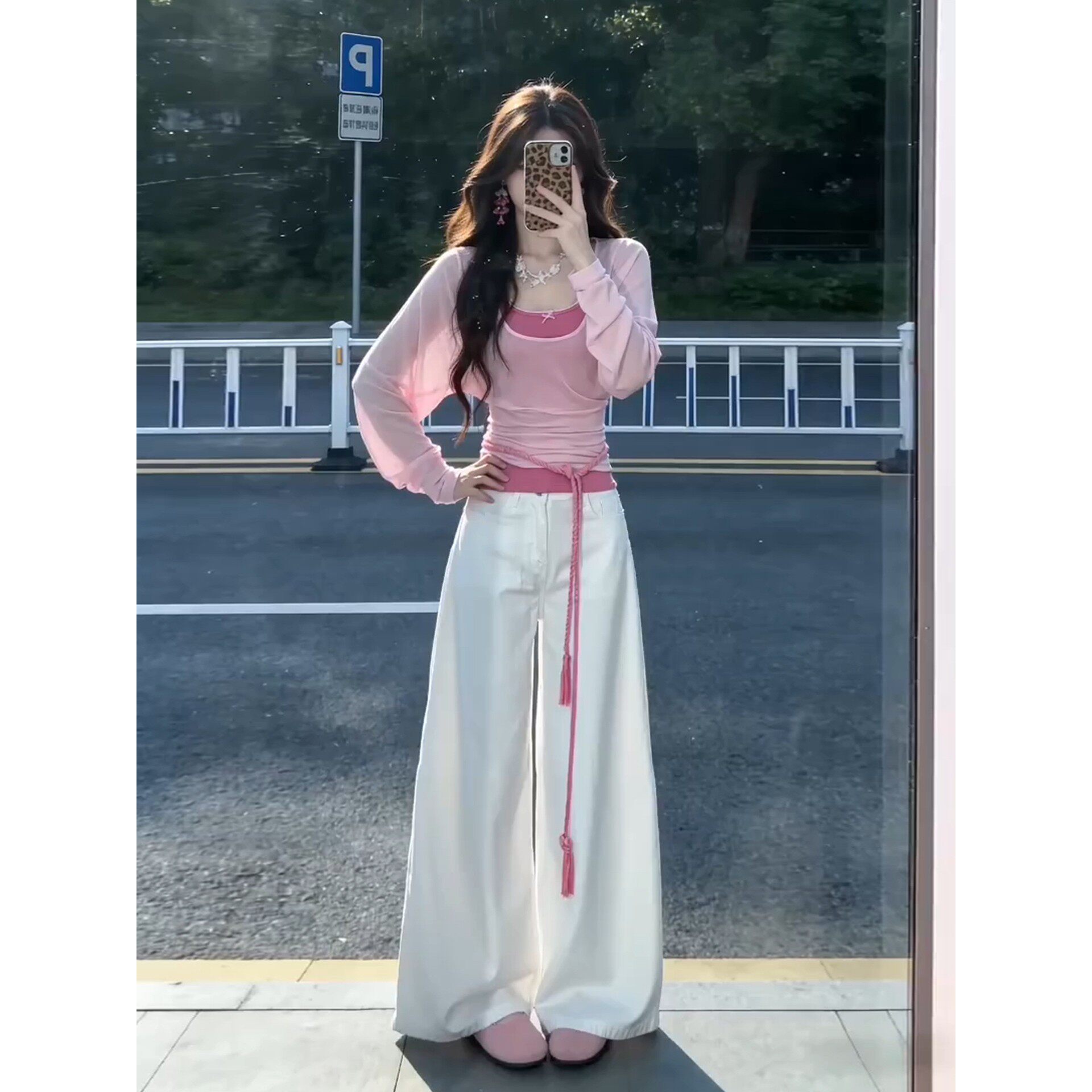 独特漂亮巨好看韩系穿搭一整套ootd罩衫吊带上衣套装女2026新款夏