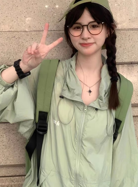 防晒衣外套女夏季新款轻薄透气皮肤衣宽松学生设计感防晒服冲锋衣