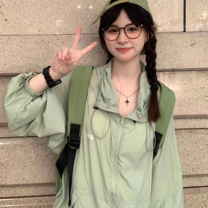 防晒衣外套女夏季新款轻薄透气皮肤衣宽松学生设计感防晒服冲锋衣