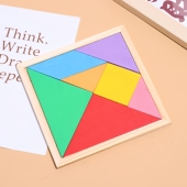 七巧板智力拼图积木 早教七巧板小学生木质儿童益智拼图玩具拼板