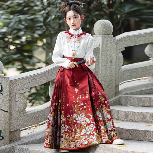 2026新款马面裙女童汉服儿童中国风古装新中式唐装大童女孩春秋款