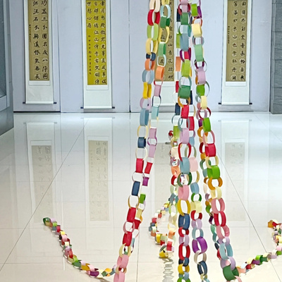 幼儿园环创材料纸环彩虹挂环