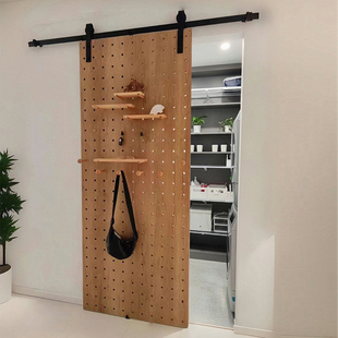 可来图定制洞洞门吊轨推拉门厨房卫生间幽灵门卧室隐形书架谷仓门