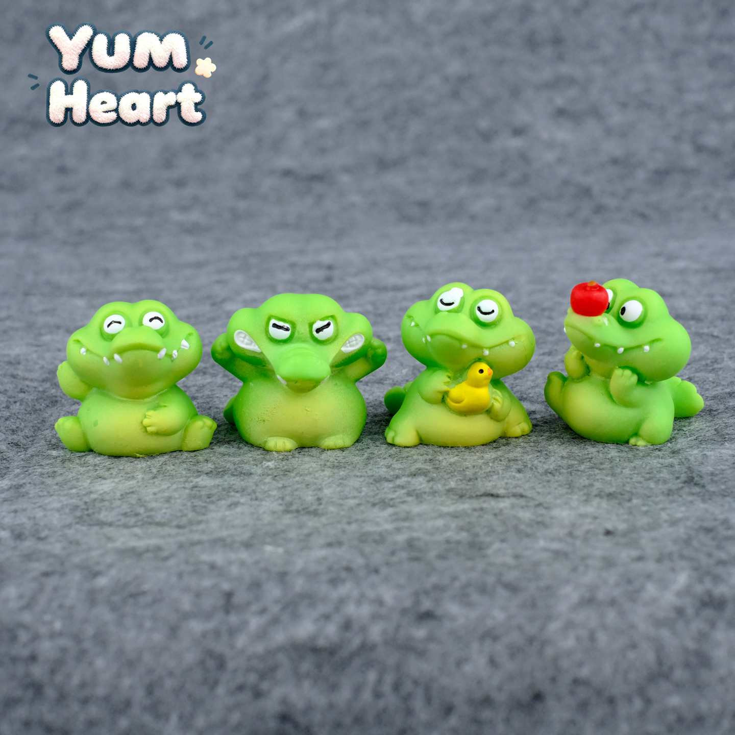 可爱卡通小鳄鱼桌面摆件办公室工位电脑解压装饰品汽车中控台DIY