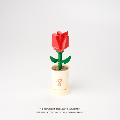 送朋友一朵积木玫瑰花吧