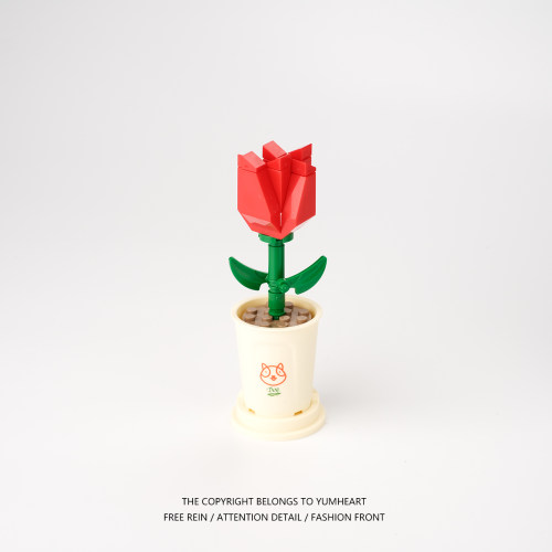 送朋友一朵积木玫瑰花吧