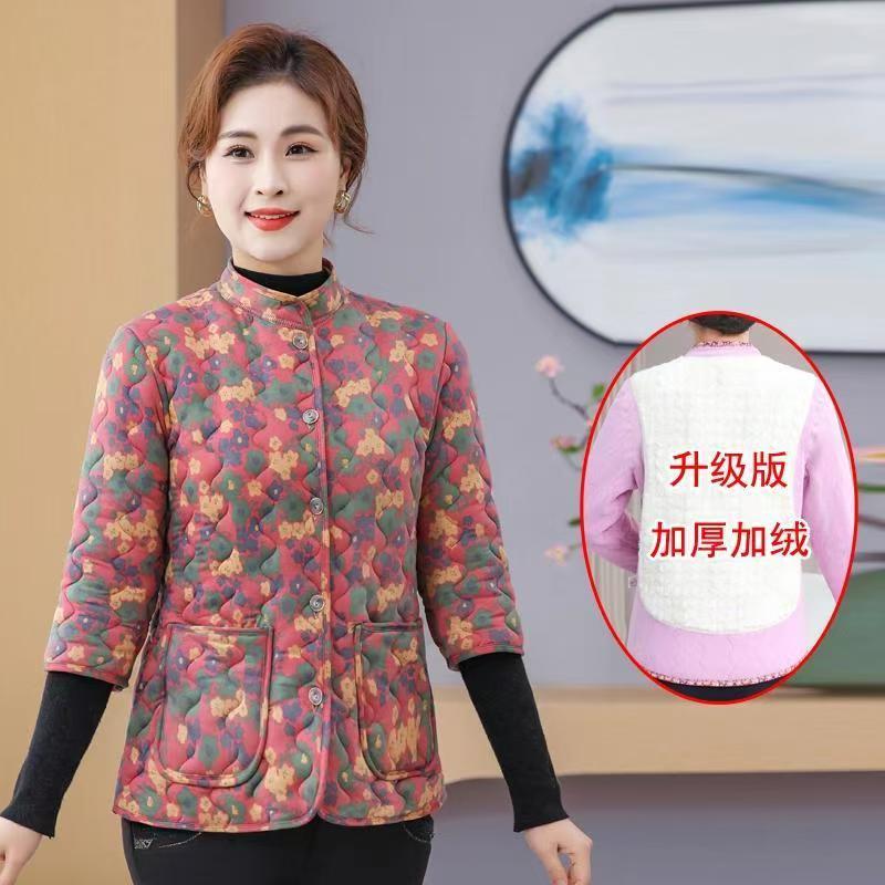 中老年女装秋冬加绒加厚马甲
