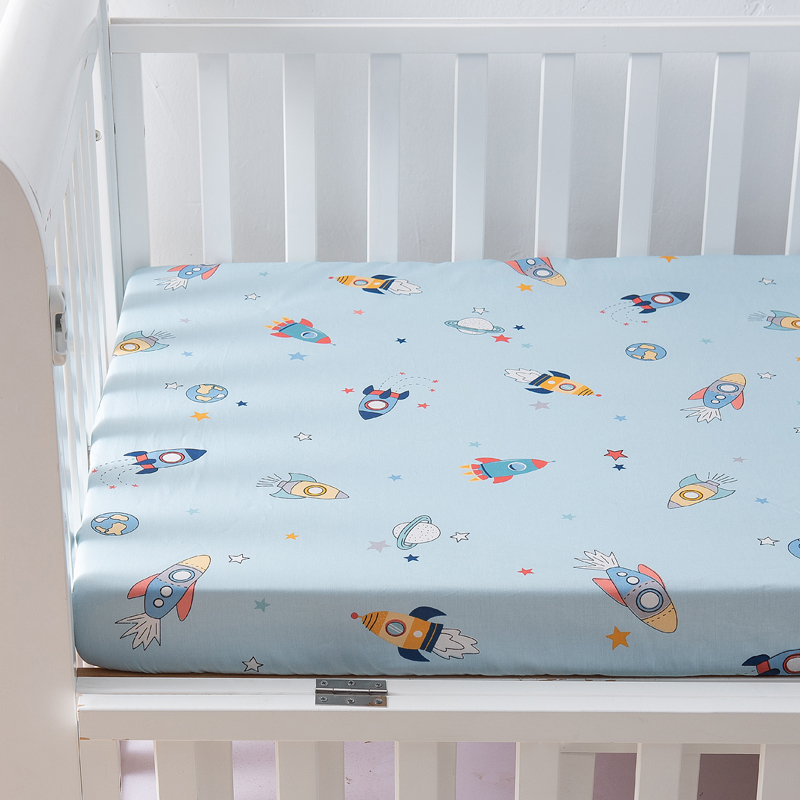 床笠纯棉加厚磨毛1.2米床儿童拼接床床垫套单件定制宝宝防滑床罩 床上用品 床笠 原图主图