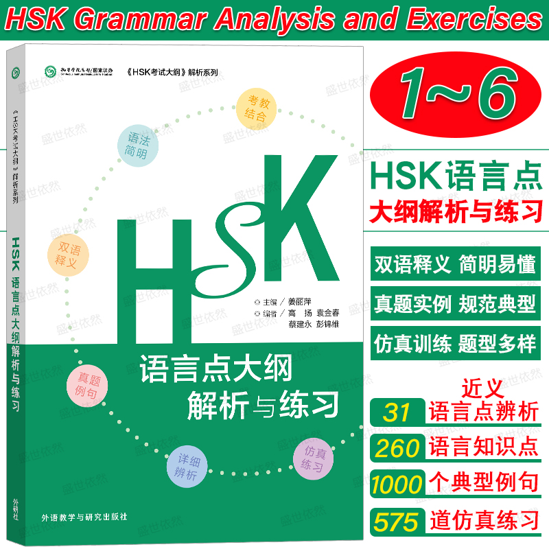 HSK语言点大纲解析与练习一二三四五六级HSK Grammar Analysis and Exercises 1-6对外汉语水平考试大纲 国际中文教育中文水平等级
