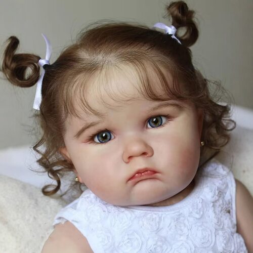 正品3D高彩60厘米搪胶娃娃reborn baby doll生日礼物新手爸妈练习