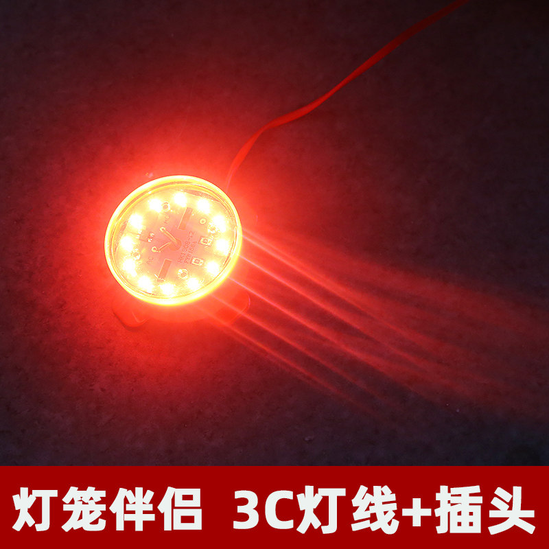 灯笼电源线2米发光led灯阳台户外新年大红灯笼伴侣电线插电线灯泡