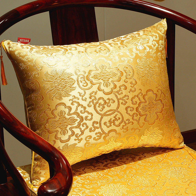 中式抱枕沙发客厅靠垫中国风扶手枕芯实木腰枕靠背红木靠枕套含芯