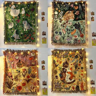 治愈小喵韩系ins风挂毯